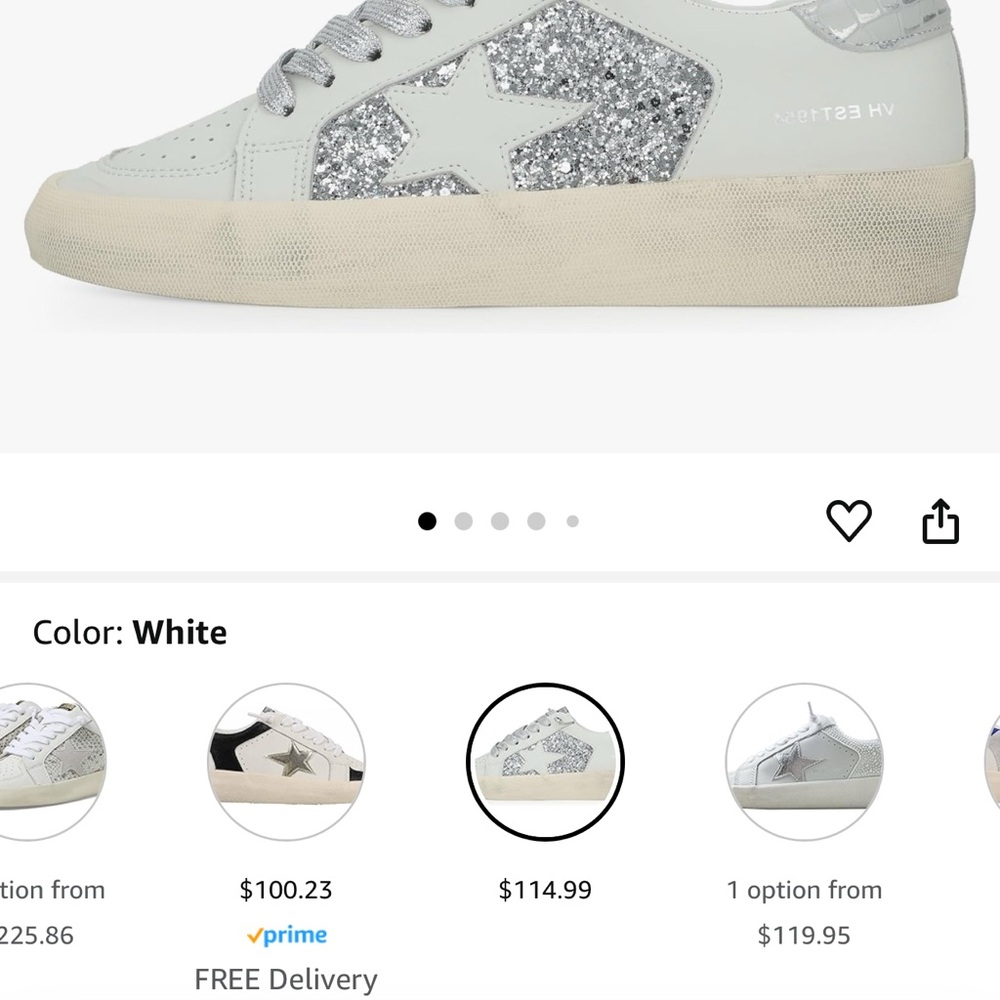 Silver Glitter Star Sneakers